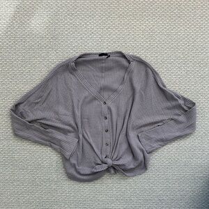 Free People Gray V-Neck Sweater